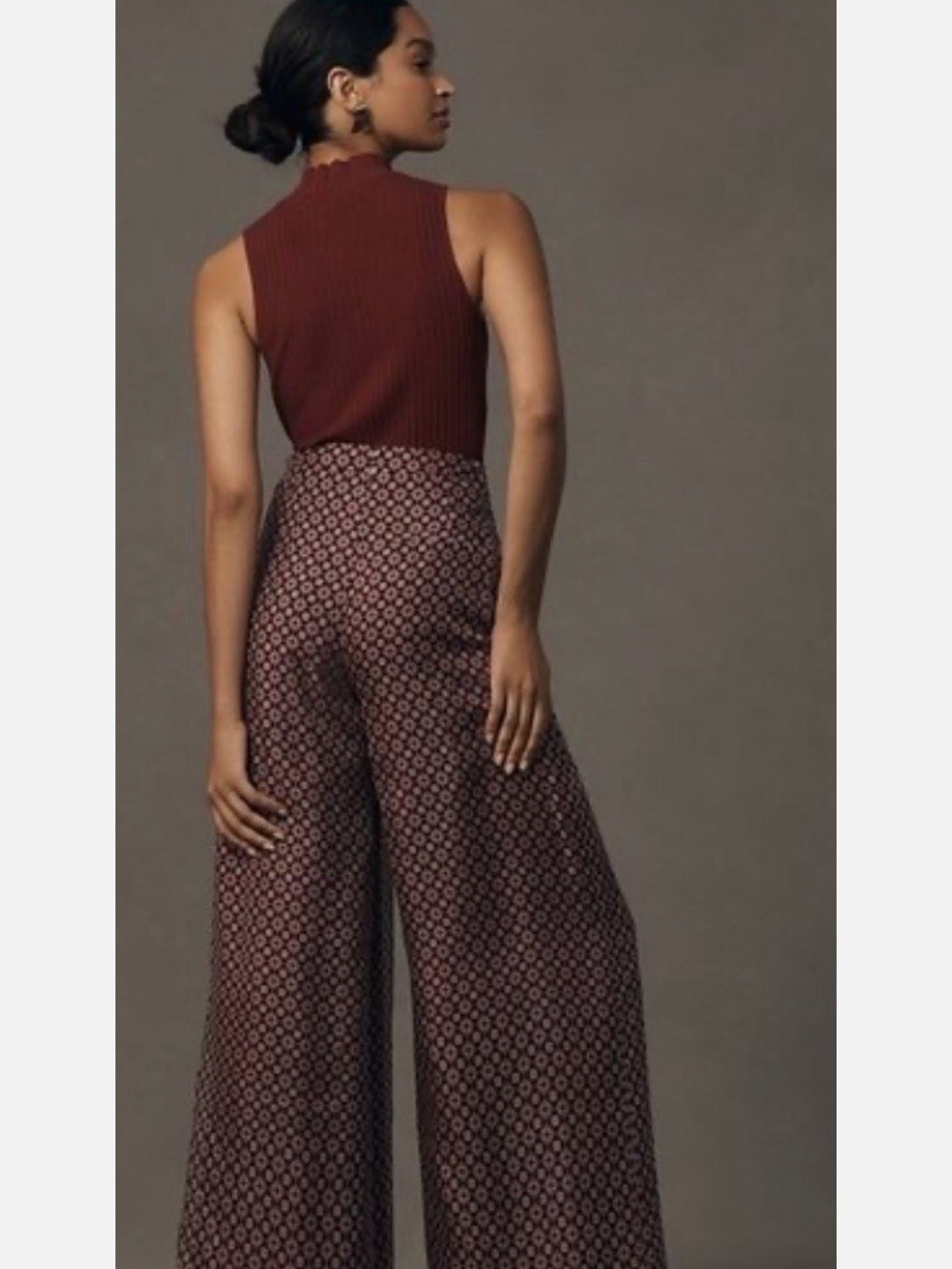 NWT Maeve by Anthropologie ‘The Avery’ Printed Wide-Leg 100% Silk Pants - Picture 3 of 13